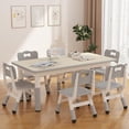 thumbnail image 1 of Kojooin Kids Table and 6 Chairs Set with Storage, Adjustable Height Activity Table with Graffiti Wipeable Desktop and Non-Slip Legs, 1 of 9