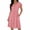 A_ Hot Pink, variant on PWPSG Womens Midi Dress Relaxed Fit Summer 2026 V Neck Flutter Sleeve Horizontal Stripe Plus Size Design with Practical Side Storage Pockets Blue S