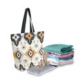 thumbnail image 2 of FORMRS Womens Canvas Tote Bag with Zipper Inner Pocket Shoulder Handbag, White and Black, 2 of 7