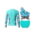 thumbnail image 2 of vastwit 3PCS Kids Girls Swimwear Long Sleeve Front Zipper Rashguard with Crop Top and Briefs Sets Lake Green 16, 2 of 7