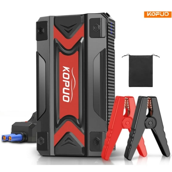 KOPUO Automotive Jump Starter 3000A Peak Current 6.0L Gas 5.0L Diesel Engine 3-Mode LED Light USB Port