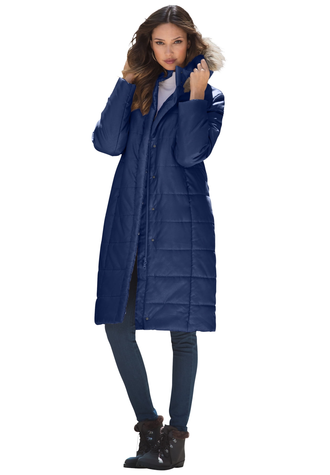 medium length puffer jacket with hood