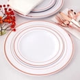 thumbnail image 3 of 350 Piece Dinnerware Set for Wedding & Party,50 Guest RimPlastic Plates,50 Plastic Silverware,50 Cups,50 Linen Like Napkins (Rose Gold), 3 of 6