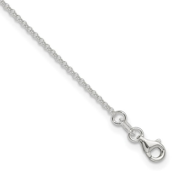 925 Sterling Silver Rolo Anklet Chain Fine Jewelry For Women Gifts For Her, 9"  1" Extender