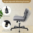 thumbnail image 6 of Luku Contemporary Criss Cross Office Chair on Wheels, Armless Wide Seat, 360° Swivel, Height Adjustable for Home Office, Study, and Vanity Use, 6 of 7