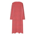 thumbnail image 5 of Oksale Plus Size Nightgowns for Women Plaid Pajama Dress Loose Long Sleeve Loungewear Casual Crewneck Sleepwear Cozy Fall Nightgowns Red XXL, 5 of 6