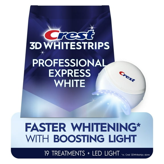 Crest 3DWhitestrips Professional Express Teeth Whitening Kit with Light, 19 Treatments