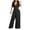 Black, variant on Women's Sexy Solid Jumpsuits Clubwear Sleeveless Elegant Party Rompers High Waisted Wide Leg Pants Fashion Casual V-Neck Closed Waist Pleated Loose Jumpsuit