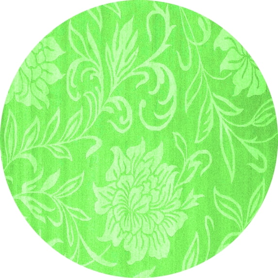 Ahgly Company Indoor Round Solid Green Modern Area Rugs, 6' Round