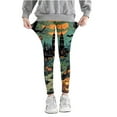 thumbnail image 3 of Zwiiyzr Girls Leggings Halloween Yoga Pants Tights Soft Comfortable Leggings for Toddler Kids 3-8 Years Ankle Length Printed Leggings Multicolor, 3 of 5