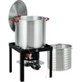 thumbnail image 5 of Rugerasy 60 QT Turkey Fryer,Outdoor Deep Fryer,Aluminum Seafood Boiler Steamer with Regulator,Fish Fryer Pot with Propane Stove Burner Stand and Thermometer Kit,Black + Aluminum, 5 of 8
