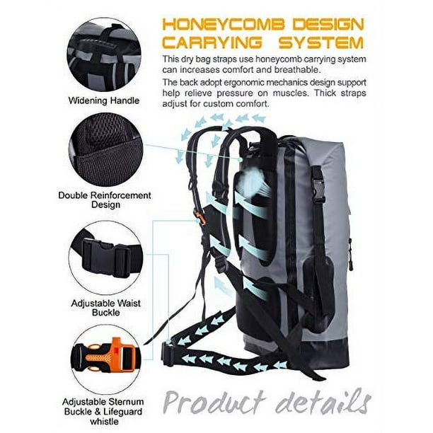 IDRYBAG Bolsa seca impermeable Dry Sack 20L 30L 40L Mochila seca ligera para deportes acuaticos Bolsa seca flotante impermeable para kayak navegacion canotaje rafting Walmart en linea