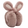 thumbnail image 2 of YAOBAMM Solid Color Earmuffs Women Winter Earmuffs Soft Furry Sequin Rabbit Ear Shape Foldable Warm Covers Adjustable Outdoor Ear Warmers, 2 of 7