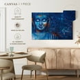 thumbnail image 5 of Elephant Stock Stained Blue Buddha Wall Art - Horizontal Canvas Wall Art - Living Room Wall Decor - People Canvas - Blue And Orange Decor - 45" x 30", 5 of 8