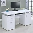 thumbnail image 2 of Stonecroft Furniture 2-Drawer Contemporary Wood Computer Desk in White, 2 of 9