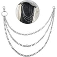 thumbnail image 1 of Pocket Chain Pants Chain Trousers Chain 3 Layer Pocket Keychain Hip Hop Chain for Keys Wallet Jeans Pant Chains Belt Loop, Silver, 1 of 6
