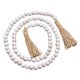 thumbnail image 3 of Guirnalda de cuentas de madera con borlas de 150 cm de largo para de Navidad, decoración rústica multiusos para colgar en la pared Dorado, 3 of 9