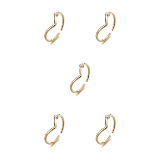 Anillo abierto Sonducket en forma de V para mujer, Aleación, Plata, Oro