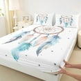 thumbnail image 3 of Castle Fairy Boys Girls Feather Dreamcatcher Full Size Sheets 4-Piece,Bohemian Boho Theme Breathable Bed Sheets,Stars Print Lightweight Sheet Sets,Luxury Bedroom Decor, 3 of 7