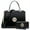 Black, variant on Women Large Satchel Handbag Shoulder Purse top Handle Work Bag Tote with Matching Wallet