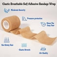 thumbnail image 3 of 24 Pack Self Adherent Cohesive Bandage Wrap, 2” x 5 Yards Stretch Non Woven Self Adhesive Tape - Skin Colour Athletic Elastic Bandage for First Aid Medical, Sports, Ankle, Wrist Sprains, 3 of 5