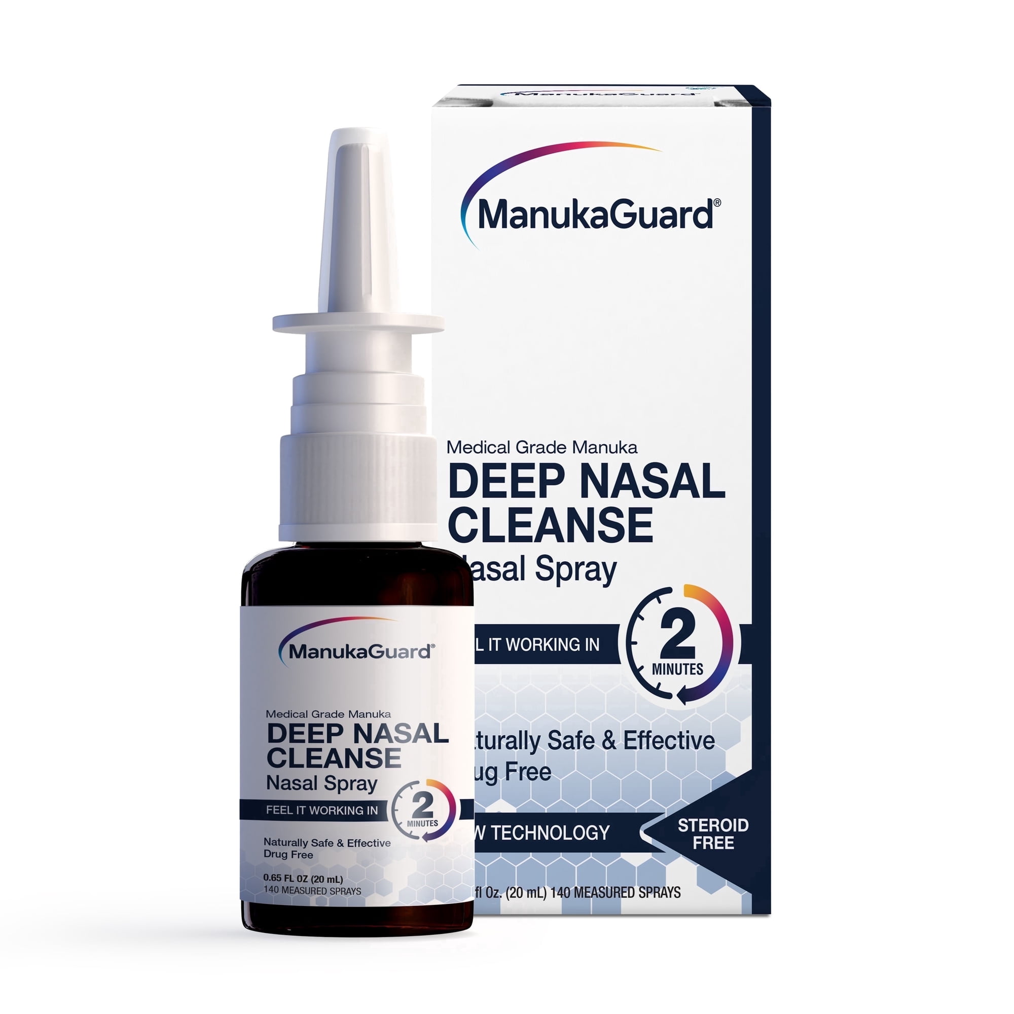 ManukaGuard Deep Nasal Cleanse Spray Bottle, Natural Sinus Relief, GMO-Free, 0.65 oz