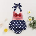 thumbnail image 2 of Kiapeise Baby Girl Jumpsuit Striped Star Print Sequin Bow Bandage Romper, 2 of 7