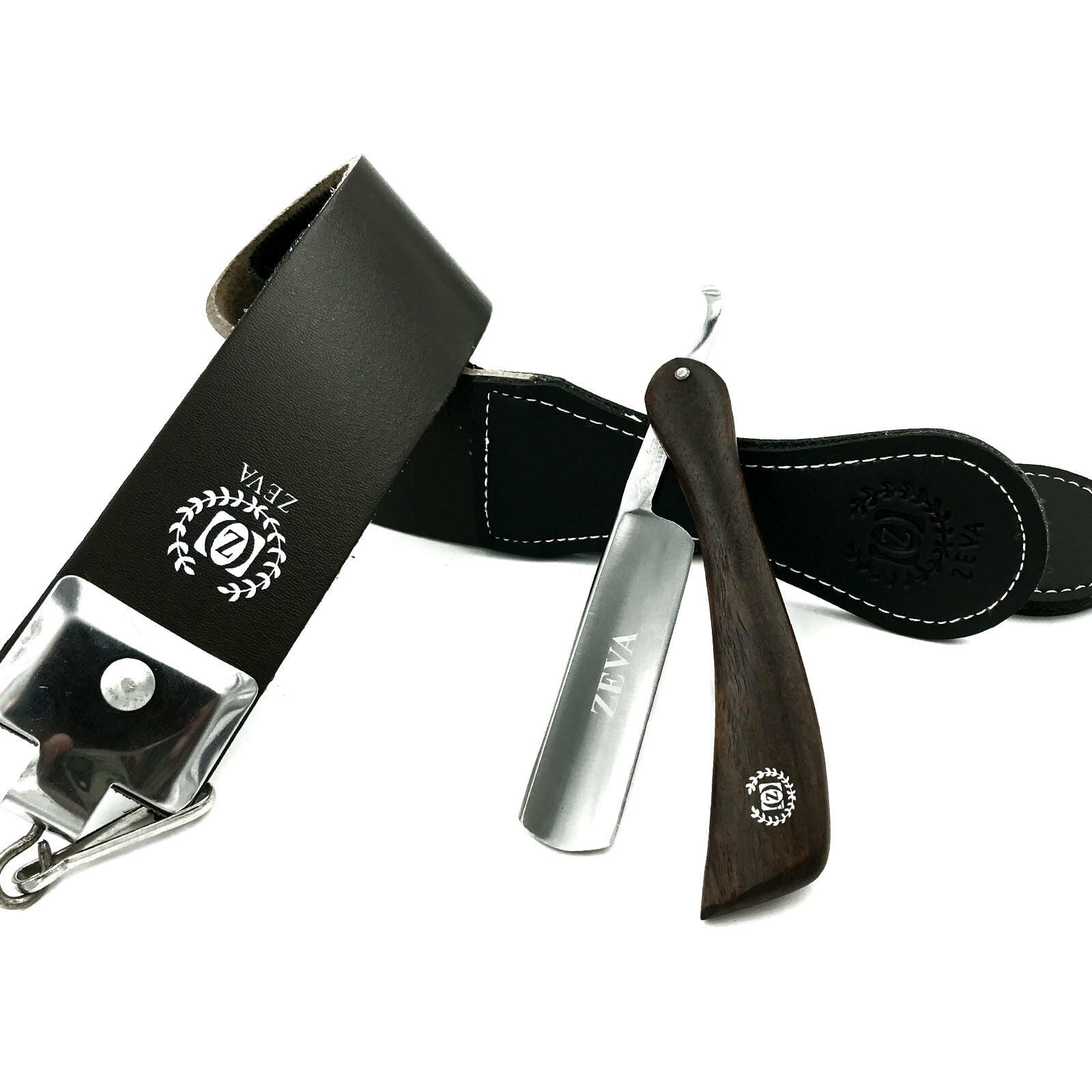 Men's Shave Ready Straight Razor with Leather Sharpening Strop Belt Shaving Set