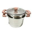 thumbnail image 3 of veasfak Frying Pan Soup Pot Stainless Steel with Kitchen Cookware, Multifunctional Egg Pink soup pot, 3 of 9