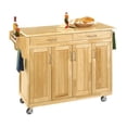 thumbnail image 3 of Hawthorne Collections 49" 2-Drawer Wood Kitchen Cart in Natural, 3 of 10