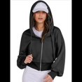 thumbnail image 3 of Sudaderas con Capucha y Cremallera para Mujer, Sudaderas , Casuales, Cómodas y Bonitas, Chaquetas con Cremallera, Conjuntos de Otoño A . Negro XL, 3 of 10