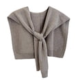 thumbnail image 3 of Bmisegm Sweater Shawl Wraps for Women Sweater Knitted Knotted Shawls Travel Casual Scarf Cape Shoulder Tops Fashion Wrap Light Gray, 3 of 3