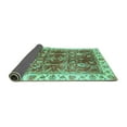 thumbnail image 2 of Ahgly Company Indoor Round Abstract Turquoise Blue Modern Area Rugs, 7' Round, 2 of 4