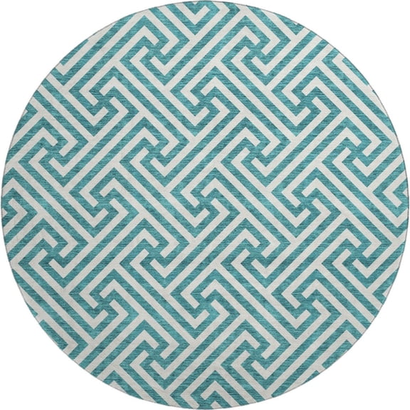 Dalyn Rugs Premium Machine Washable Mayfield AMF731 Teal 8' x 8' Round Rug