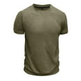 thumbnail image 5 of Jinhomg Vintage Mens T Shirts Dressy Casual Solid Color Waffle Tees Lightweight Comfy Short Sleeve Crew Neck Pullover 2025 Spring Summer Tops Army Green XXL, 5 of 7