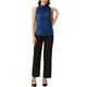 thumbnail image 2 of INSPIRAR CHIC Blusas de Trabajo Sin Mangas de Satén para Mujeres con Lazo en el Cuello Color Sólido XL Azul Marino, 2 of 6