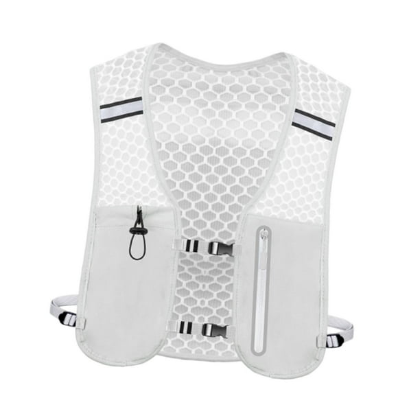 Chaleco de running para hombre y mujer, resistente, de 2 L, con soporte para teléfono, mochila de hidratación de gran capacidad, ideal para senderismo gris