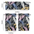 thumbnail image 5 of Hawaiian Floral Kitchen Curtains Set of 3, 27.5x36in Polyester Tier and Valance, Tropical Leaves and Exotic Flowers Pattern, Perfect for Kitchen or Bathroom Windows, 5 of 5