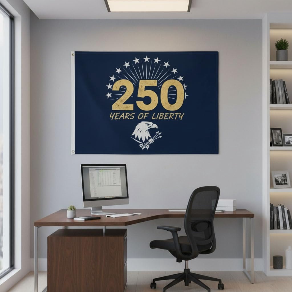 America 250th Anniversary Flag 3x5 Feet, Patriotic USA 250 Anniversary Banner with Two Grommets, Indoor Outdoor United States Celebration Flag