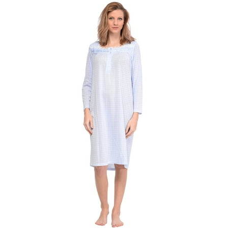 

Casual Nights Women s Long Sleeve Dot Nightgown