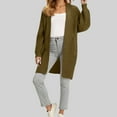 thumbnail image 2 of felwors Womens Long Cardigans Lightweight Open Front Long Sleeve Cardigan Sweater Khaki, S, 2 of 5