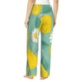 thumbnail image 3 of Junzan Lemons Chamomile Flowers And Leaves Women'S Pajama Pants Drawstring Comfy Sleep Bottoms With Pockets, 3 of 9