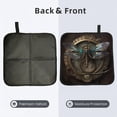 thumbnail image 2 of Dragonfly Dials Steampunk Art Foldable Seat Cushion for Bleachers, Stadium Seats, Camping & Outdoor Events, Portable Lightweight Pad with Carabiner, 2 of 6