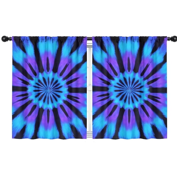 Blackout Kids Curtains,Blue Purple Tie Dye Pattern Childrens Insulated Curtains Set Of 2,Bedroom Essentials,Toddler Room Decor 42"x54"