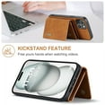 thumbnail image 4 of Allytech 2 in 1 Detachable Wallet Case for iPhone 15 Plus with Cash Pocket & Cash Slots, [Magnetic Clasp] [Kickstand] Retro PU Leather Soft TPU Shockproof Anti-Scratch Slim Case - Brown, 4 of 9