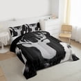 thumbnail image 3 of Manfei Jungle Deer Silhouette Bedding Comforter Set,Rustic Cow Hide Twin Comforter Sets,Gray Brown Bedding Set For Men Women,Ultra Soft Home Decor Reversible,2pcs, 3 of 8