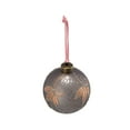 thumbnail image 2 of A&B Home Set of 6 Grey Glass Orb Hanging Ornament with Glittered Gold Botanical Pattern 3.9" x 3.9" x 3.9", 2 of 8