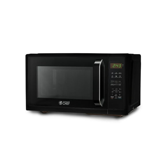 Commercial Chef Small Microwave 0.9 Cu. Ft. Countertop Microwave with Touch Controls & Digital Display, Black Microwave & 10 Power Levels
