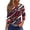 Red, variant on Women's 250th Anniversary Usa Shirt Independence Day Patriotic Star Print Crew Neck 3/4 Sleeve July 4th Top