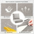 thumbnail image 4 of Terraloom 6 Inch Outdoor Cushions 24x24" - Water Resistant 1 Set Deep Seating Patio Chair Back&Seat Cushion for Wicker Rocking Swivel Chairs Loveseat Couch Sectional Sofa in Beige, 4 of 11
